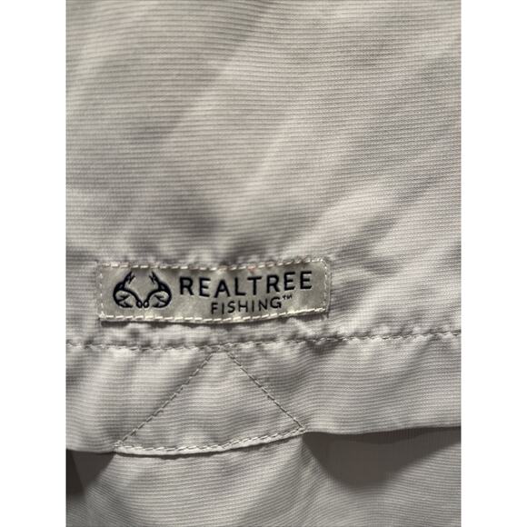 Realtree Shirt Mens Medium Gray Performance Fishing Short Sleeve Button Up - Picture 6 of 6
